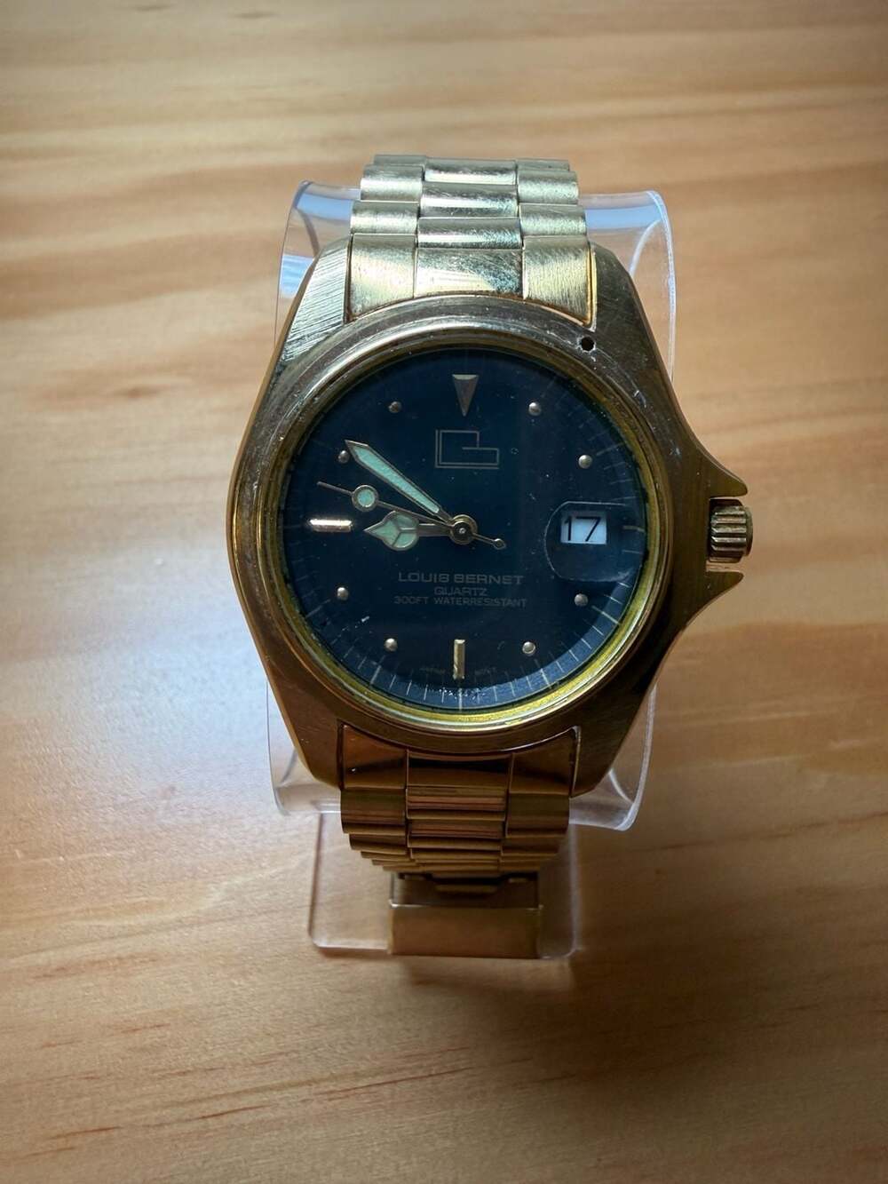 Louis Bernet Quartz 300FT Water-Resistant Gold-Tone Dive Watch